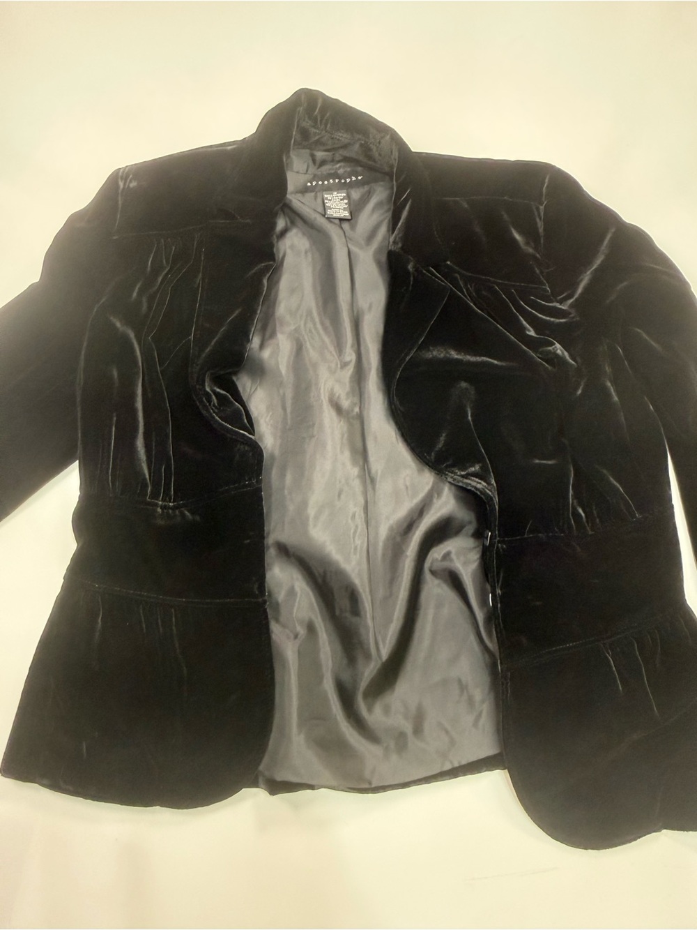 Apostrophe Black Velvet Hook & Eye Closure Blazer - Picture 6 of 7